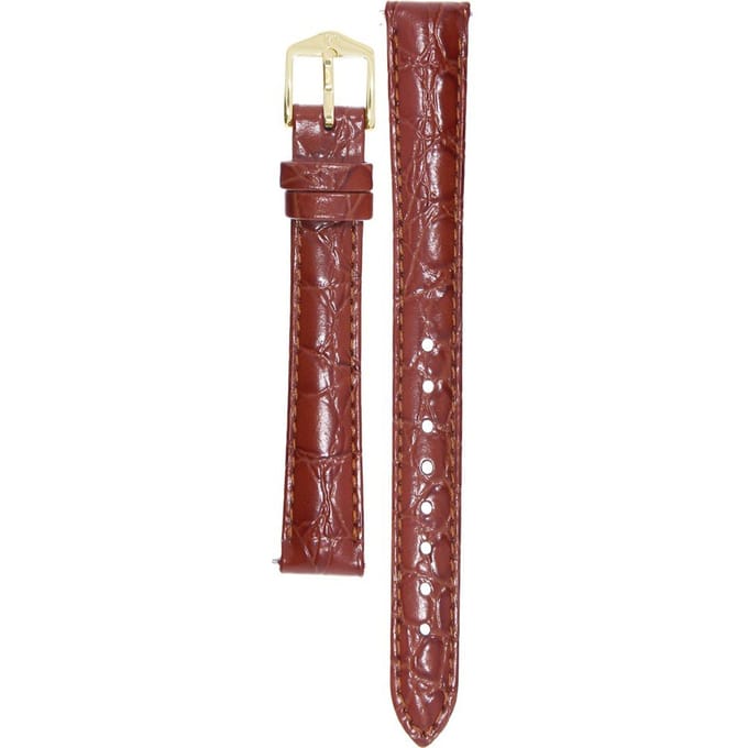 Hirsh Horlogeband -  Crocograin Goudbruin - Leer - 12 mm
