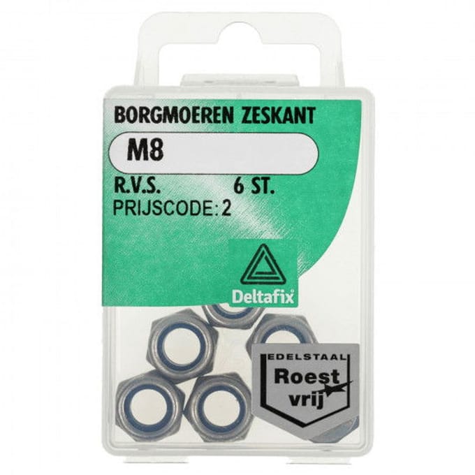 Deltafix - Borgmoeren zeskant m10 rvs 4st