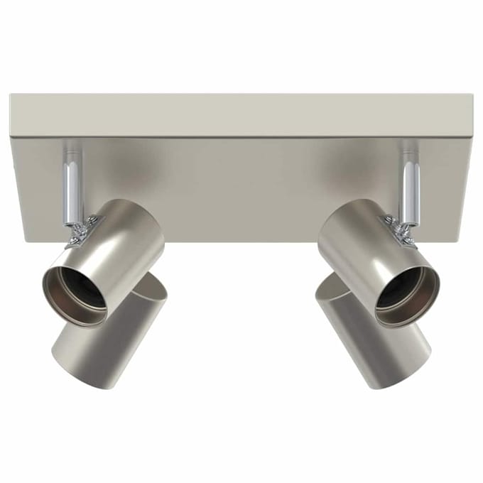 vidaXL Plafondspot met schijnwerpers Nikkel 26 x 26 x 11,5 cm Metaal