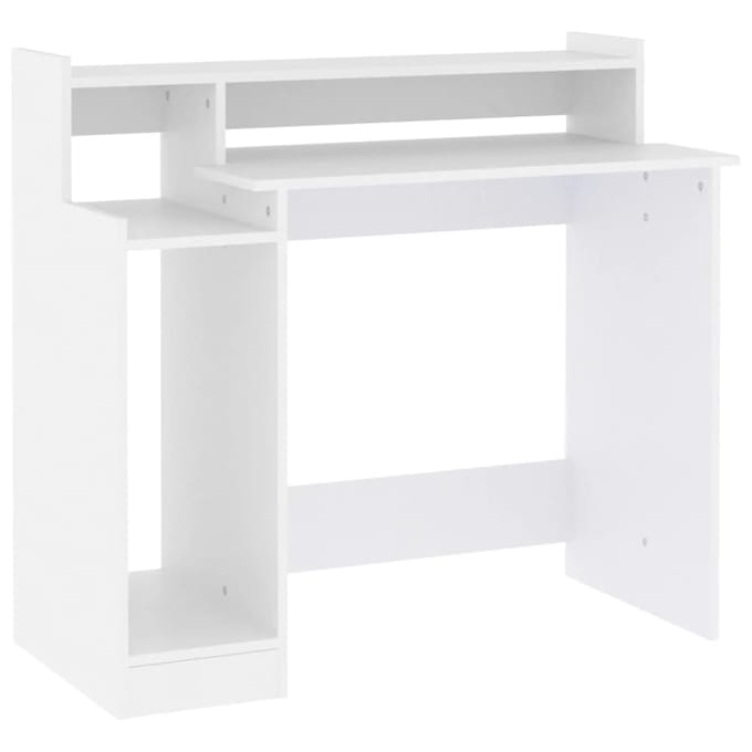 vidaXL - Bureau - met - LED-verlichting - 97x45x90 - cm - bewerkt - hout - wit