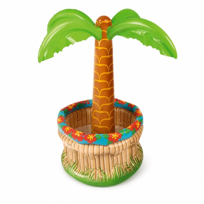 Opblaasbare drankkoeler - drijvende ijsemmer voor zwembad - met palmboom - 70 x 40 cm