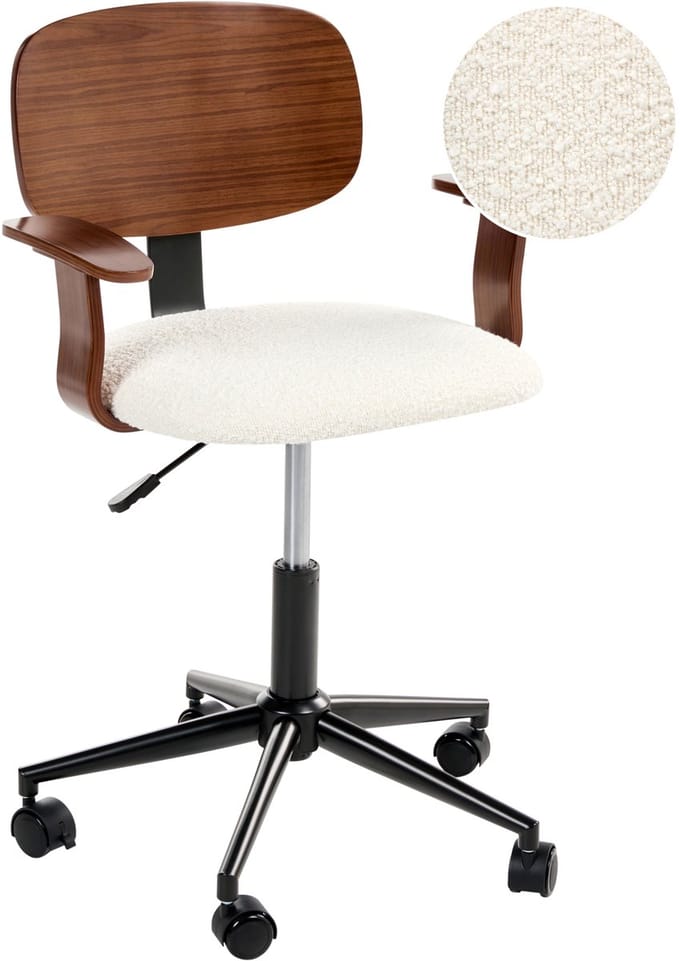 GUNNISON - Bureaustoel - Donkerbruin/Off-white - Bouclé