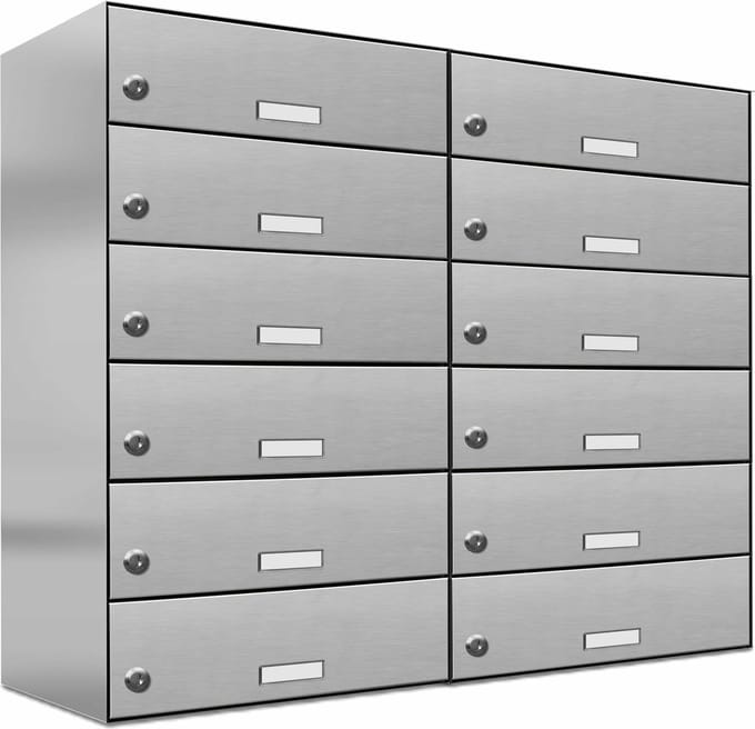 Brulo - brievenbus - inbouw - 12 adresssen - RVS - Brievenbussysteem