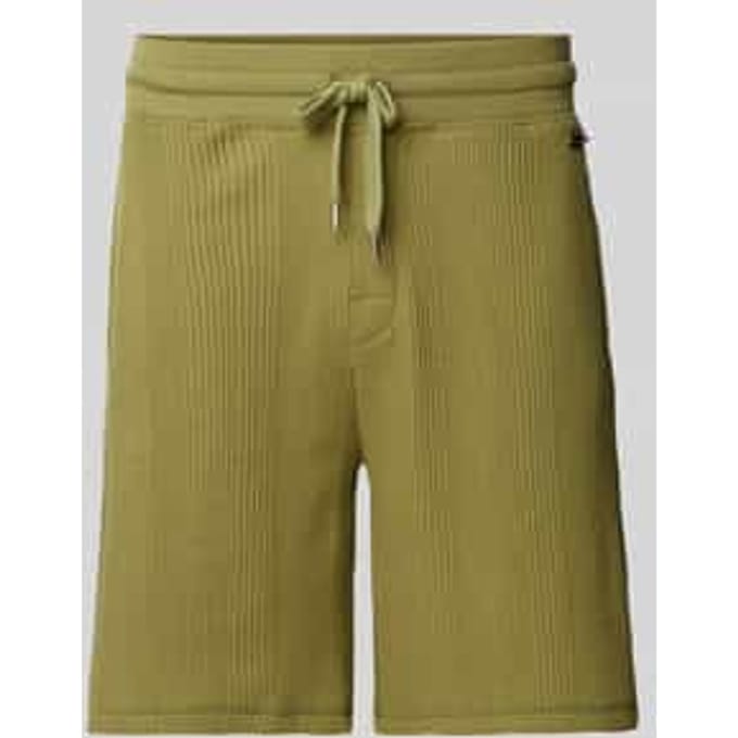 Korte regular fit broek met structuurmotief