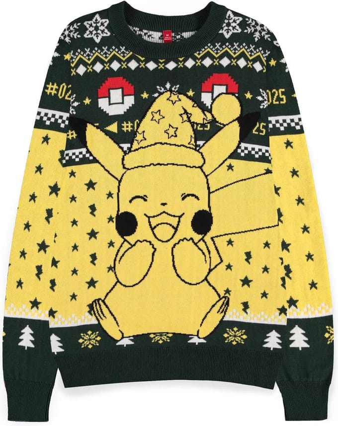 Pokémon - Pikachu Kersttrui - XS - Geel