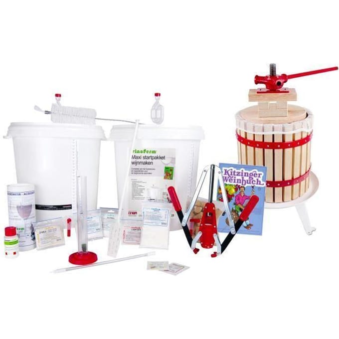 Kit pour faire son vin - ICH-ZAPFE.DE - MAXI - Pressoir à fruit 12L - Instructions en anglais