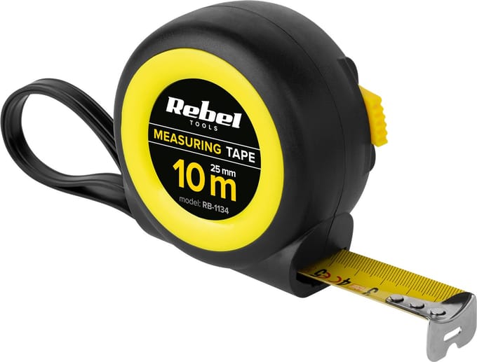Rebel Tools - Stalen Meetlint - 10m - 25mm - Zware Behuizing