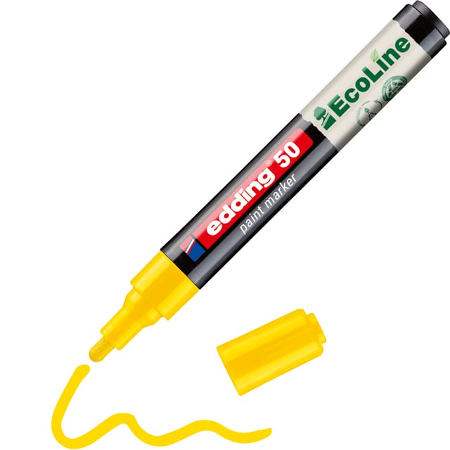 Paintmarker edding 50 EcoLine op waterbasis 2-3mm geel