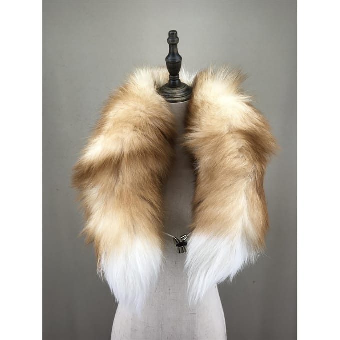 Echte Vossenbont Sjaalkraag 230821 One Size beige