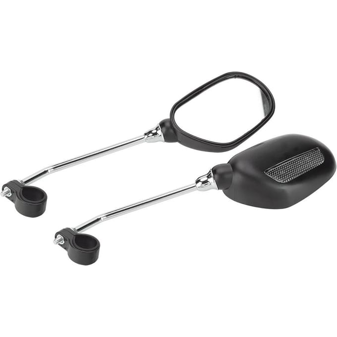 1 Paar Fiets Mountainbike Stuur Achteruitkijkspiegel 360 Rotatie met Veiligheidsreflectoren gray