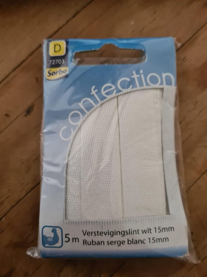 5M verstevigingslint wit 15mm Sorbo
