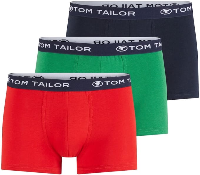 Tom Tailor - Korte boxershorts in een set van 3 - Maat S/4 - cardinal-navy-green