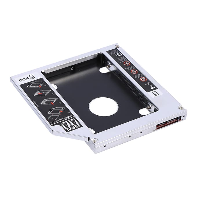 12,7 mm aluminium SATA HDD SSD-behuizing Harde schijfstation Caddy Optische dvd-adapter voor laptop white