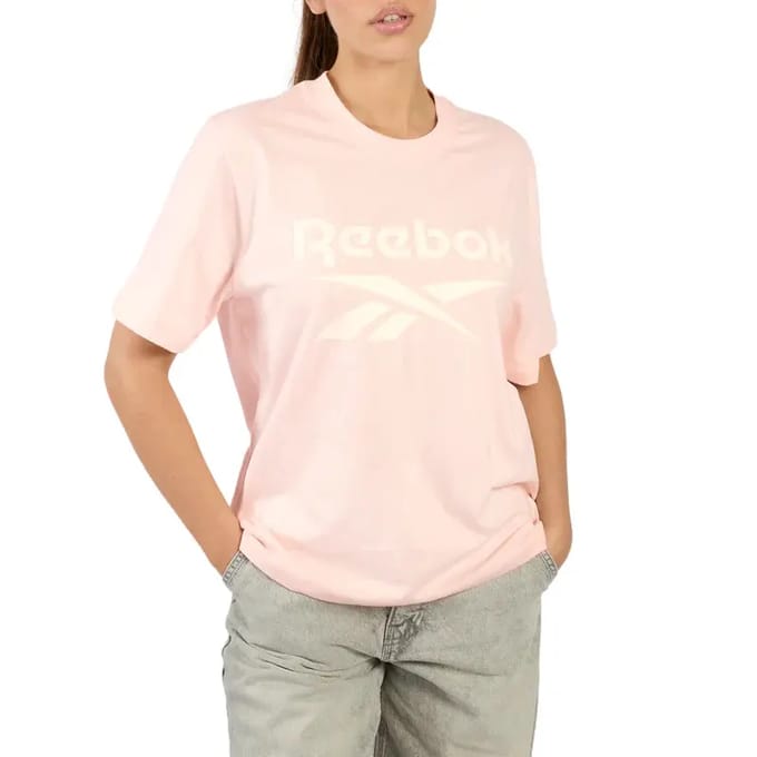 Reebok Nova Big Logo Oversized T-shirt Met Korte Mouwen Roze XS / Regular Vrouw