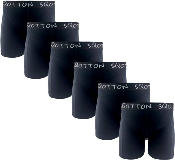 Heren boxershorts - SQOTTON® - 6 stuks - Basic/Zwart - Maat M