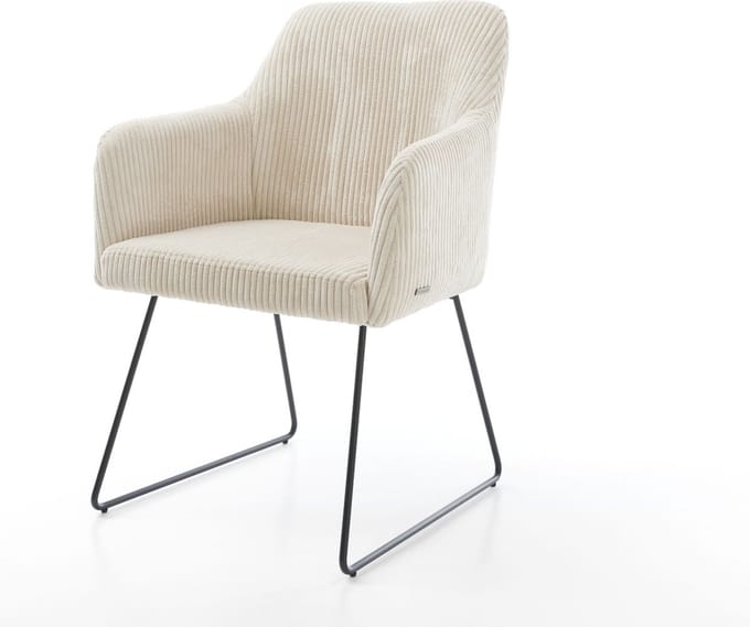 Gestoffeerde-stoel Greg-Flex slipframe zwart koord beige pocketveer kern