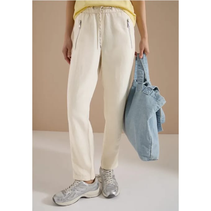 Slim Legs broek van linnenmix