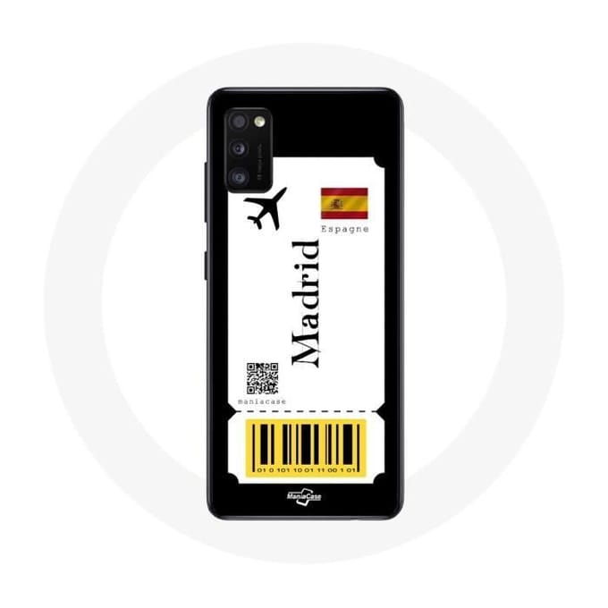 Coque Samsung Galaxy A41 Billet d'avion Madrid