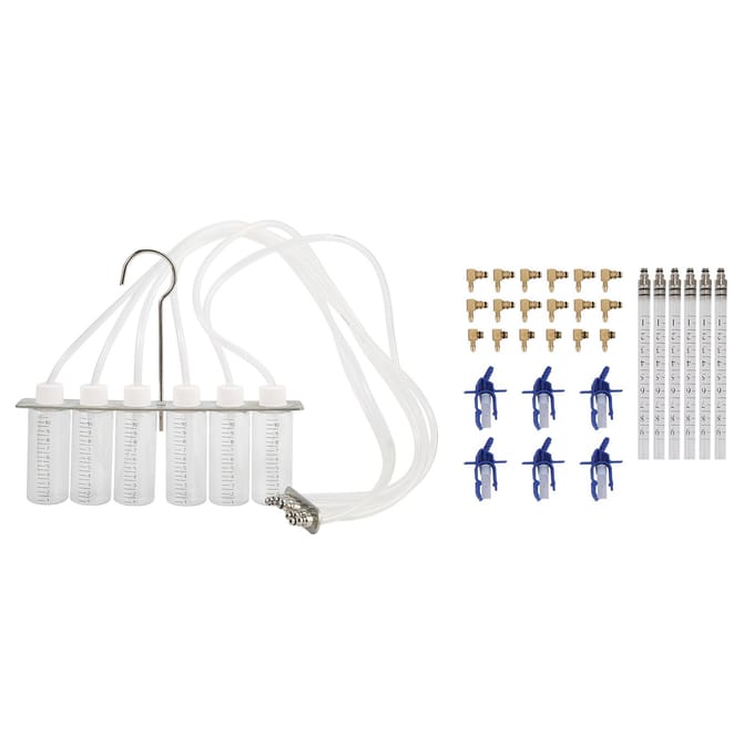 Diesel Flow Meter Adapter Set 6 Cilinder Injector Detector Common Rail Lek Test Kit blue