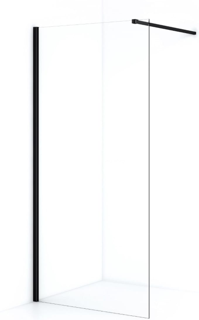 LINEA UNO - LINEA UNO - Roka 90 x 200 - 8mm - Inloopdouche - - Nano coating - Easy Clean - Douchewand - 101090BLK-8mm - - 101090BLK-8mm