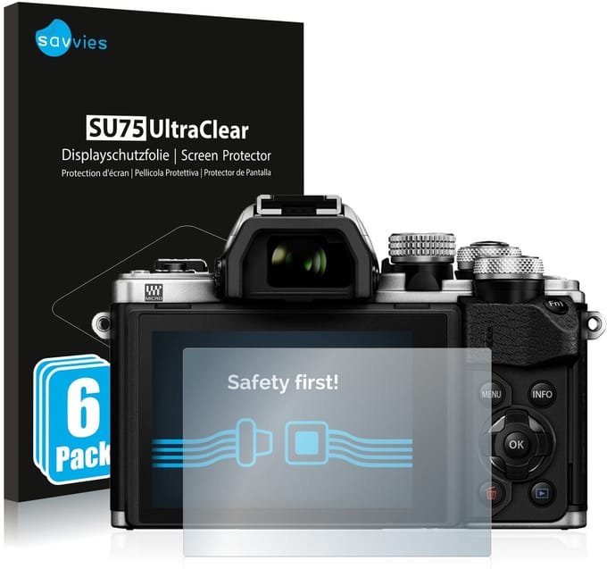 Savvies - Screenprotector voor Olympus OM-D E-M10 Mark II - Folie Beschermfolie transparant 6 Stuks