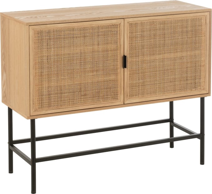 J-Line kast Vierkant - metaal - naturel/zwart - small