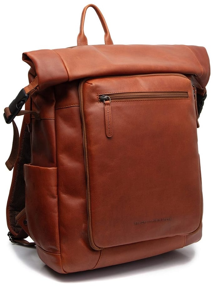 Chesterfield Remo Waxed Pull Up Rolltop Rugzak met 15" Laptopvak - Cognac