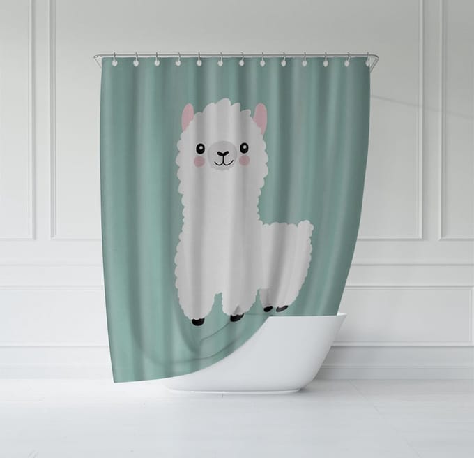 ATTREZZO® Douchegordijn Staande Lama - 180x180 cm
