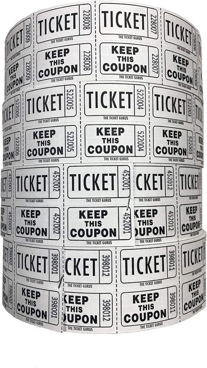 Loterij Tickets Set - 4 Rollen met 8000 Dubbele Trekking Tickets