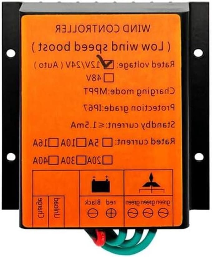 Windturbine Controller - Energie Generator - Hernieuwbare Energie - Waterdicht IP67 - 12V/24V - Grijs