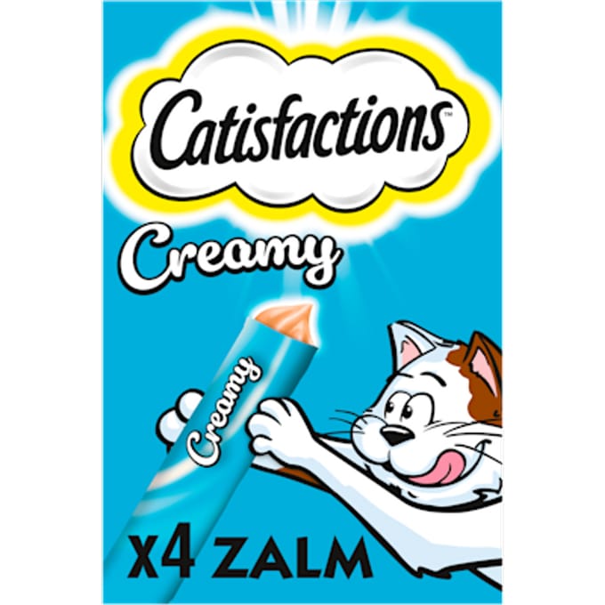Catisfactions Creamy 4x10 g - Kattensnack - Zalm - 1ST