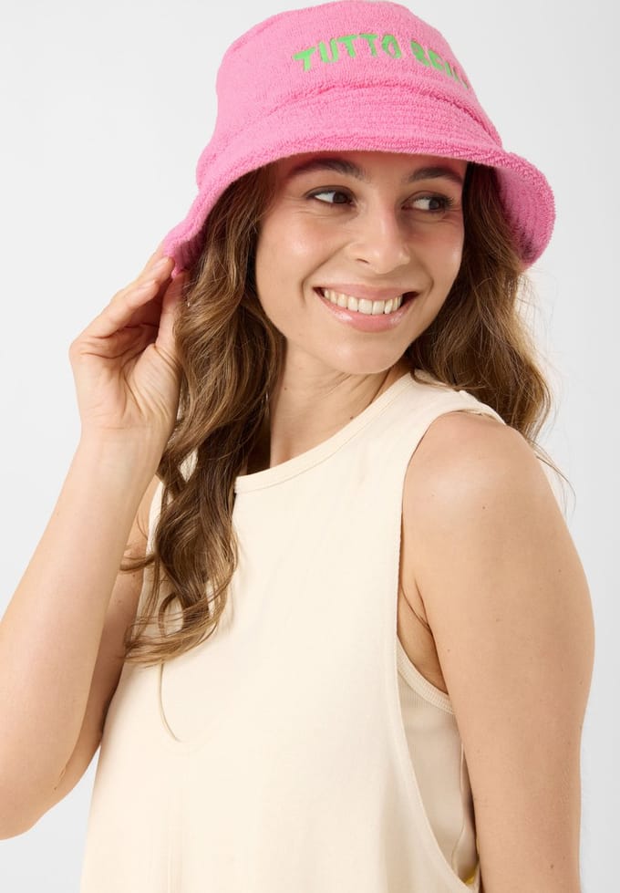 Codello Frottee-bucket hat van katoen met borduursel
