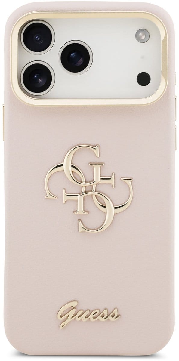 Hoes voor Apple iPhone 17 Pro Max, Guess, Grained Big 4G Stand Camera, Roze