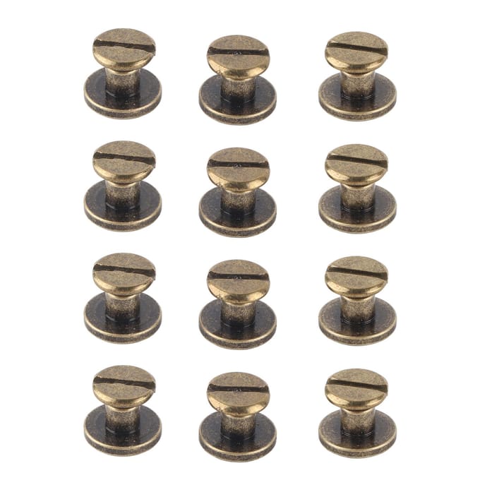 20 pièces Vis à tête plate Cuivre Laiton Écrous Clous Rivets Accessoire Capuchon Cuir 5mm gray