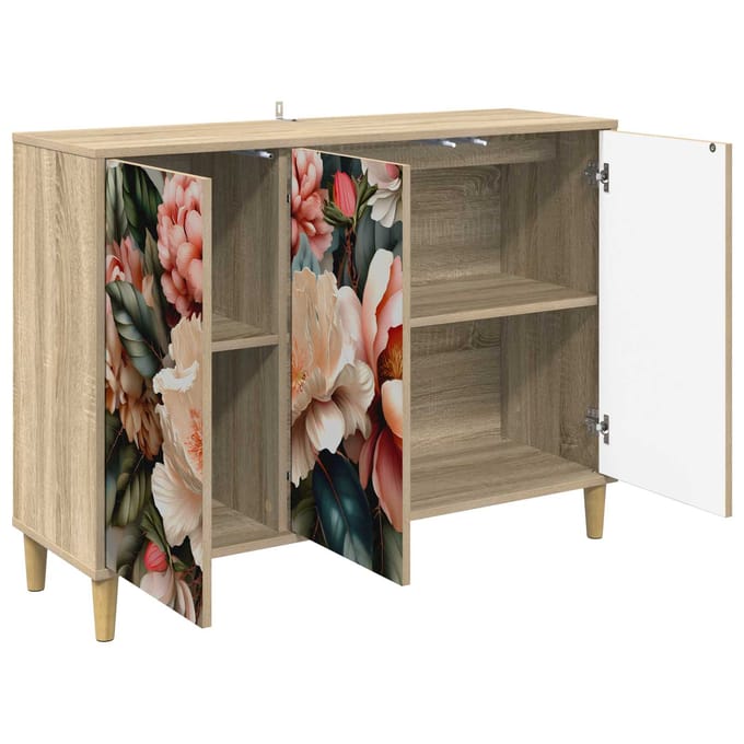 vidaXL - Dressoir - BORNE - Sonoma - 102 - x - 33 - x - 75 - cm - Bewerkt - hout