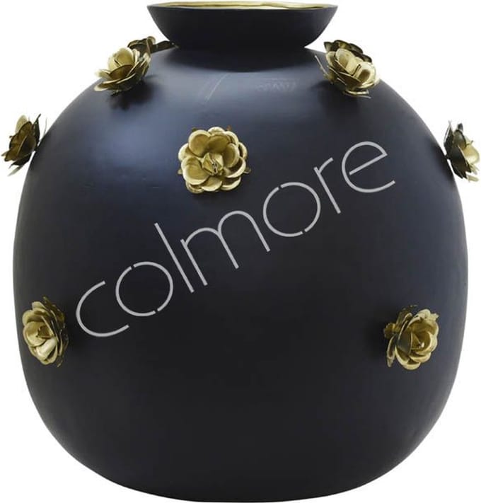 Colmore vaas met bronzen rozen alu/mat 39x39x34