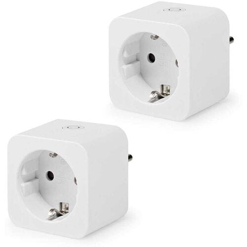Nedis 2x Slimme stekker - WiFi & Bluetooth - Energiemeter - Compatibel met Amazon Alexa & Google Home - Wit - 16A smart plug