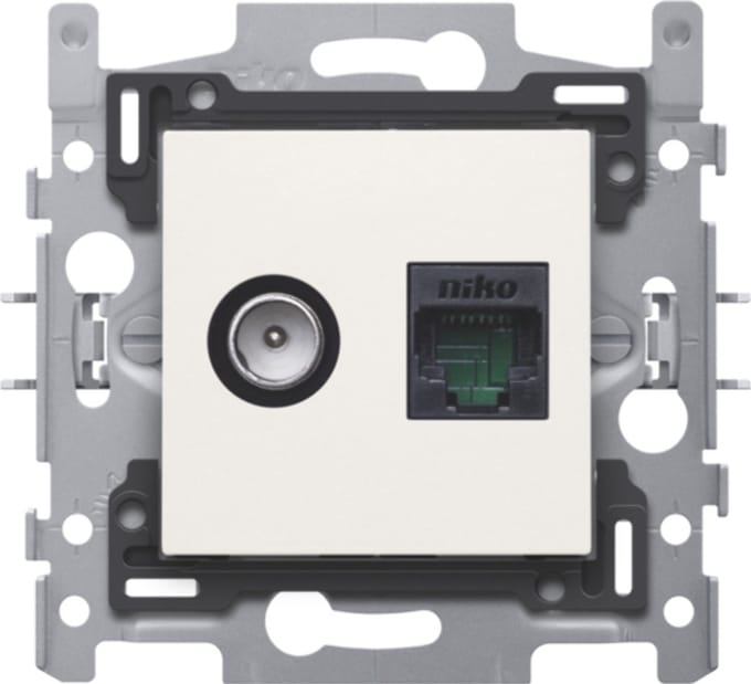 DATA 1XRJ45 COAX UTP CAT5E KLAUW WIT