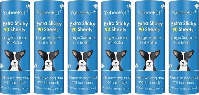 Extra Brede Lintroller Refills voor Huisdierenharen - 4 stuks, 90 Bladen per Rol, 16,5 cm