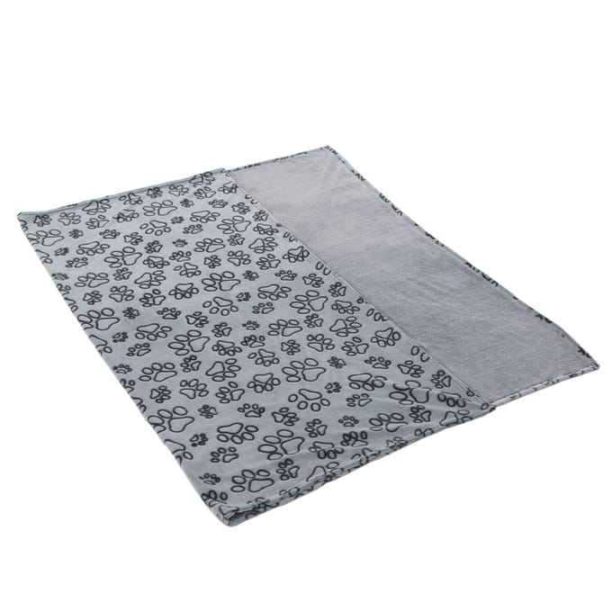 L200 x B150 cm Smartpet Microvezel Hondendeken Pawzzz Lichtgrijs/Zwart