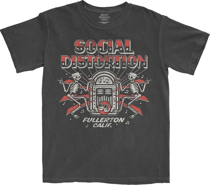 Social Distortion - Jukebox Skelly Heren T-shirt - S - Zwart