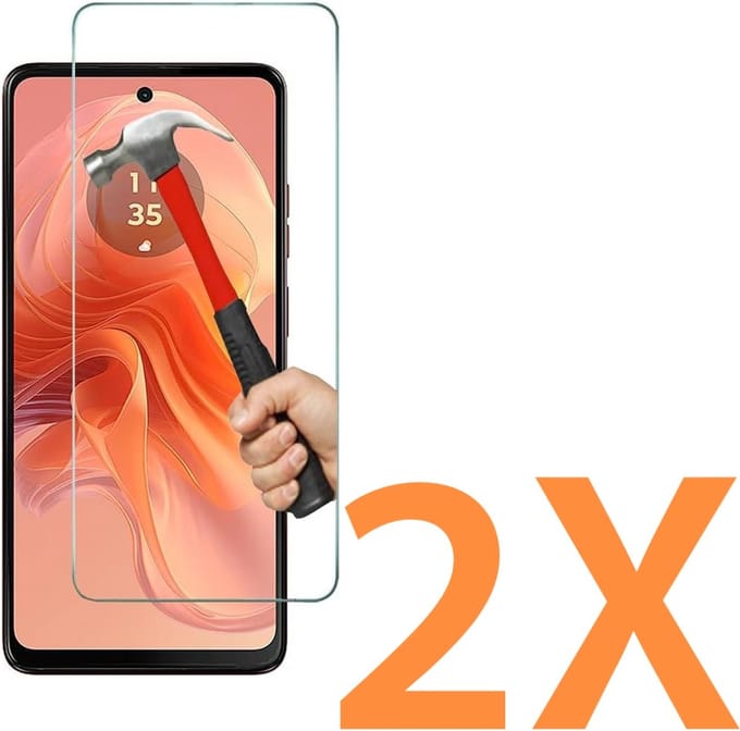 Glasplaatje Geschikt voor: Motorola Moto G24 Power- 2x Screenprotector - screen protector - glas - bescherm - beschermglas