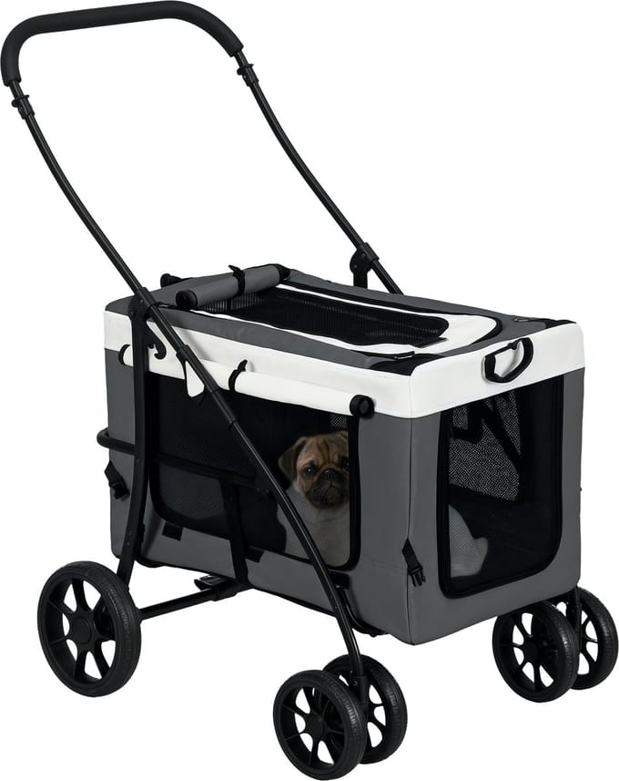 PawHut - Hondenbuggy - inklapbaar - afneembare mand - met ritssluiting