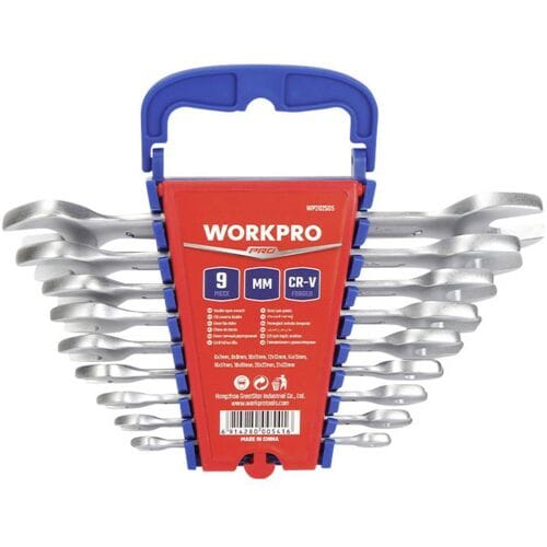 WorkPro WP202505 Dubbele steeksleutelset 9-delig Sleutelbreedte (metrisch) 6 - 23 mm