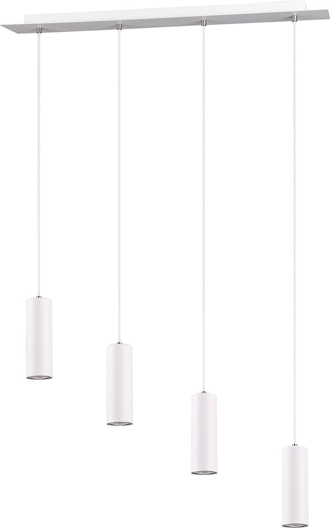 LED Hanglamp - Trion Mary - GU10 Fitting - 4-lichts - Rechthoek - Mat Wit - Aluminium
