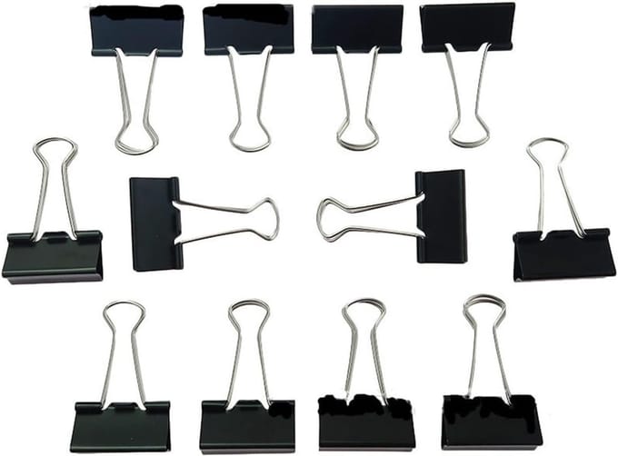 Metalen Clips - Bindmiddel Klemmen - Documenten Organiseren - Sterke Grip - 32 Mm - Zwart