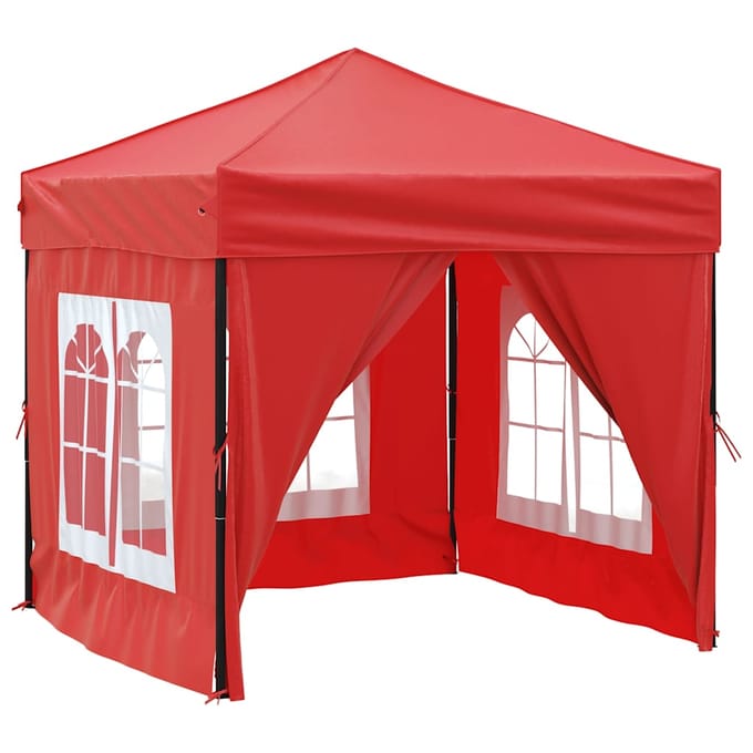 vidaXL - Partytent - inklapbaar - met - zijwanden - 2x2 - m - rood