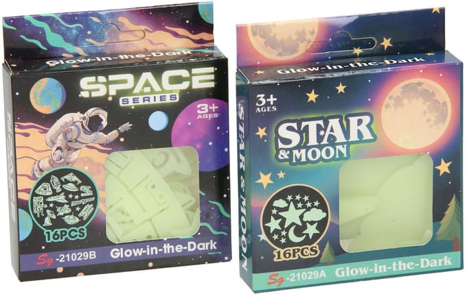 Glow in the Dark Set Ruimte, 16dlg.