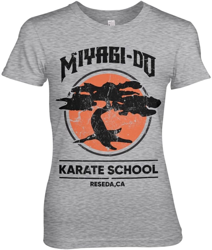 Cobra Kai Miyagi-Do Karate School Girly Tee dames-T-shirt, heather-grijs