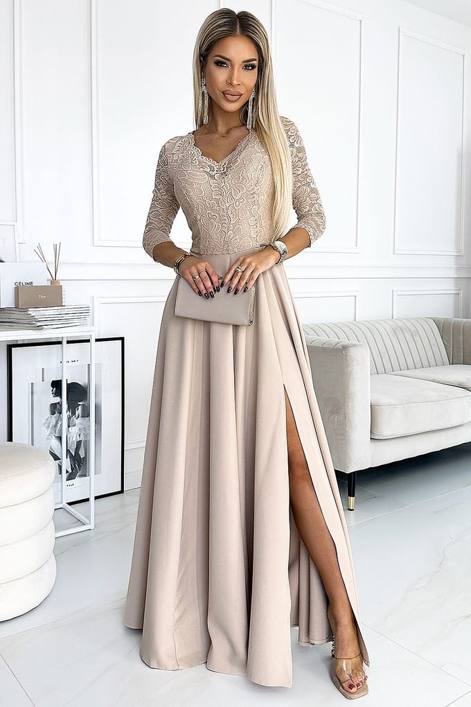 Lace Majesty Dress - Beige / M